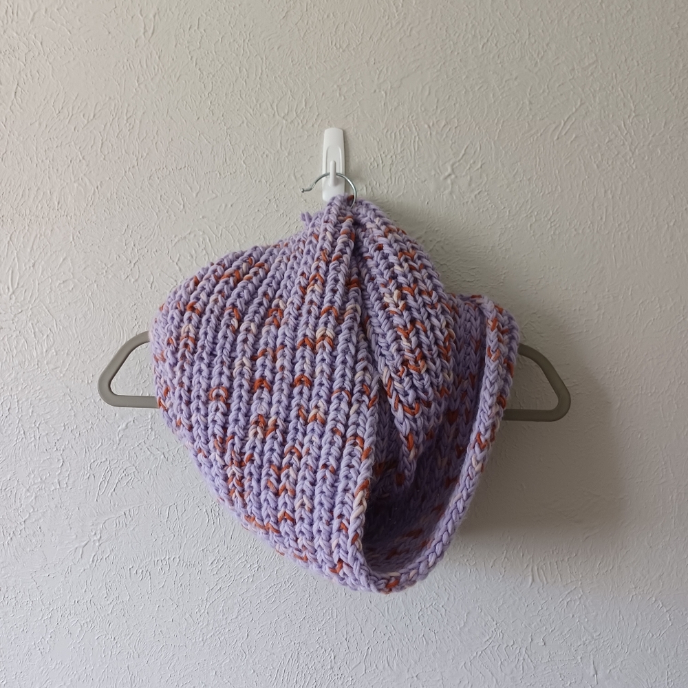 Purple Knit Infinity Scarf